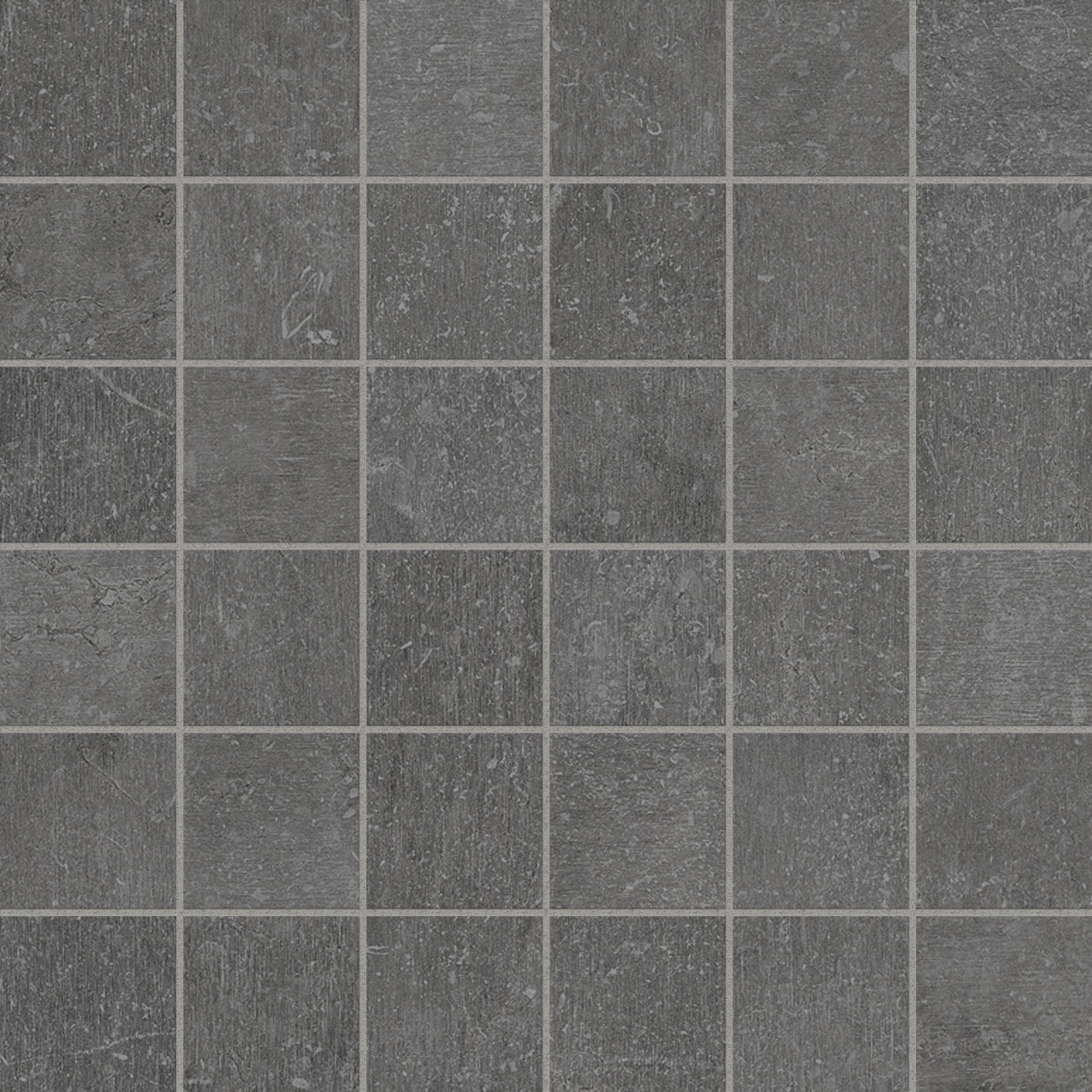 graphite straight stack 2x2-inch pattern glazed porcelain mosaic from nexus anatolia collection distributed by surface group international matte finish straight edge edge mesh shape