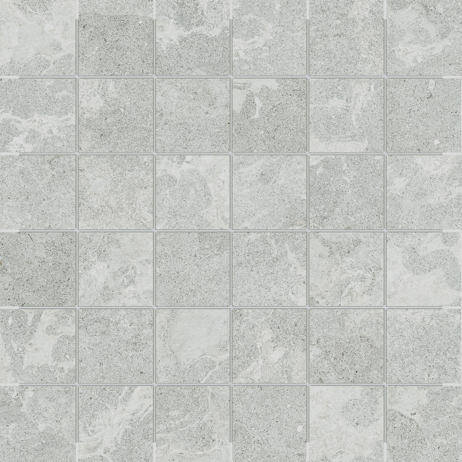 grigio straight stack 2x2-inch pattern glazed porcelain mosaic from veneta anatolia collection distributed by surface group international matte finish straight edge edge mesh shape