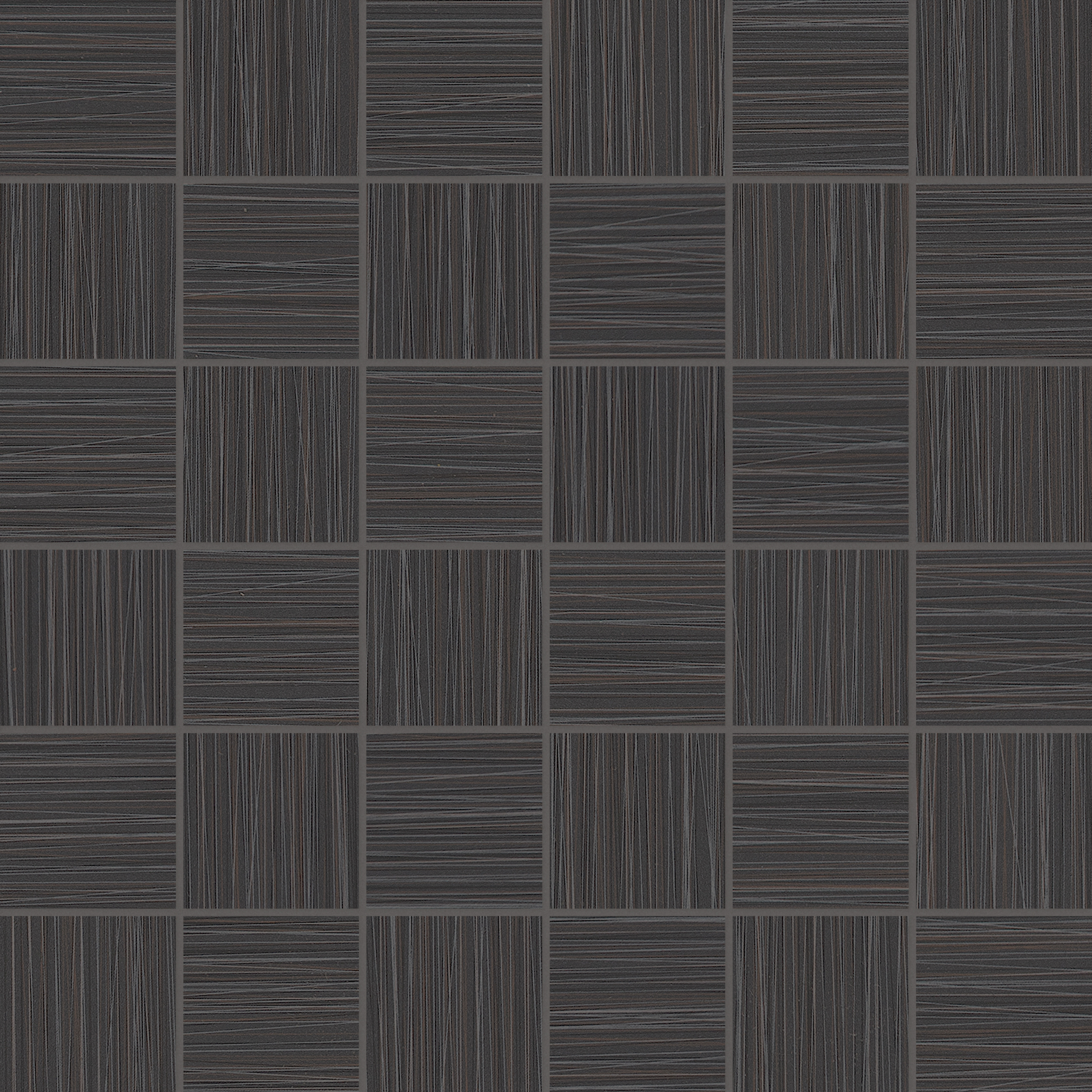 carbon straight stack 2x2-inch pattern color body porcelain mosaic from zera annex anatolia collection distributed by surface group international matte finish straight edge edge mesh shape