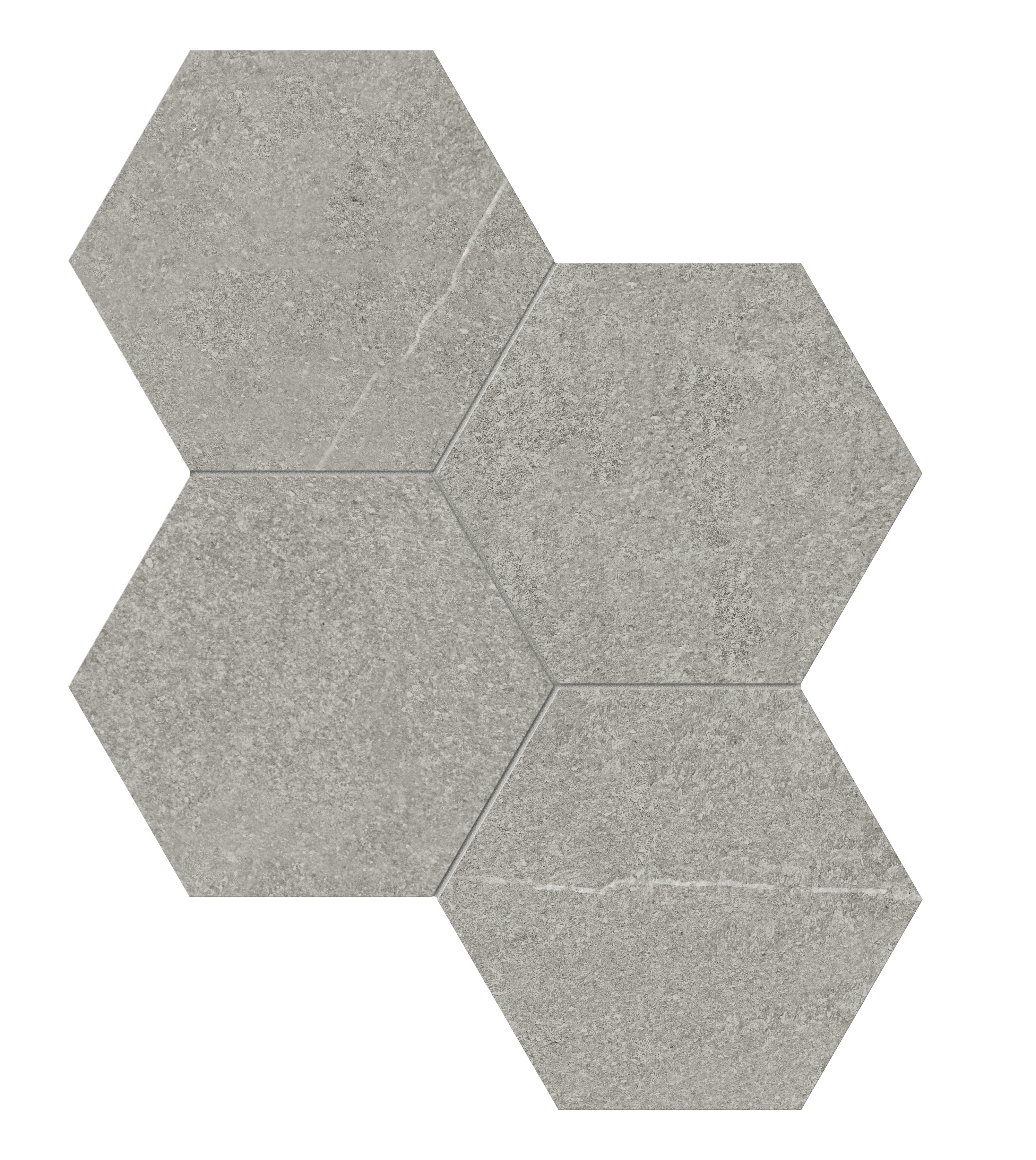 clay hexagon 6-inch pattern color body porcelain mosaic from mjork anatolia collection distributed by surface group international matte finish straight edge edge mesh shape