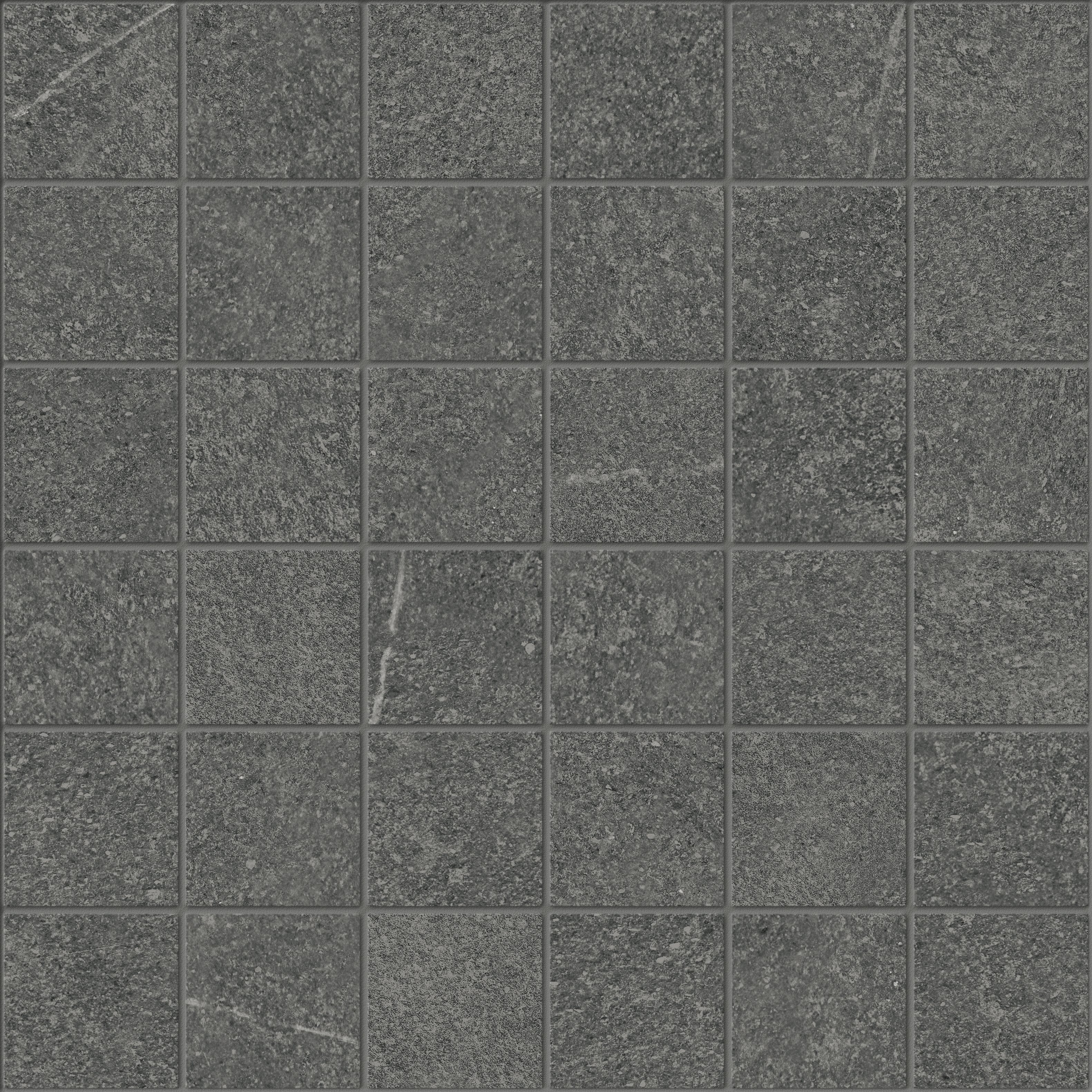 carbon straight stack 2x2-inch pattern color body porcelain mosaic from mjork anatolia collection distributed by surface group international matte finish straight edge edge mesh shape