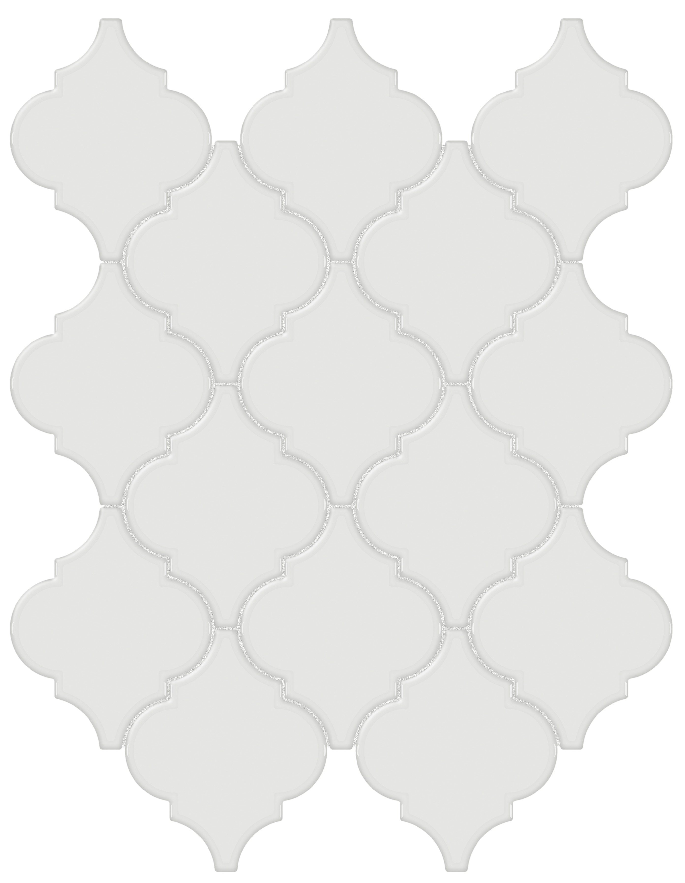 vintage grey arabesque pattern glazed porcelain mosaic from soho anatolia collection distributed by surface group international glossy finish pressed edge mesh shape