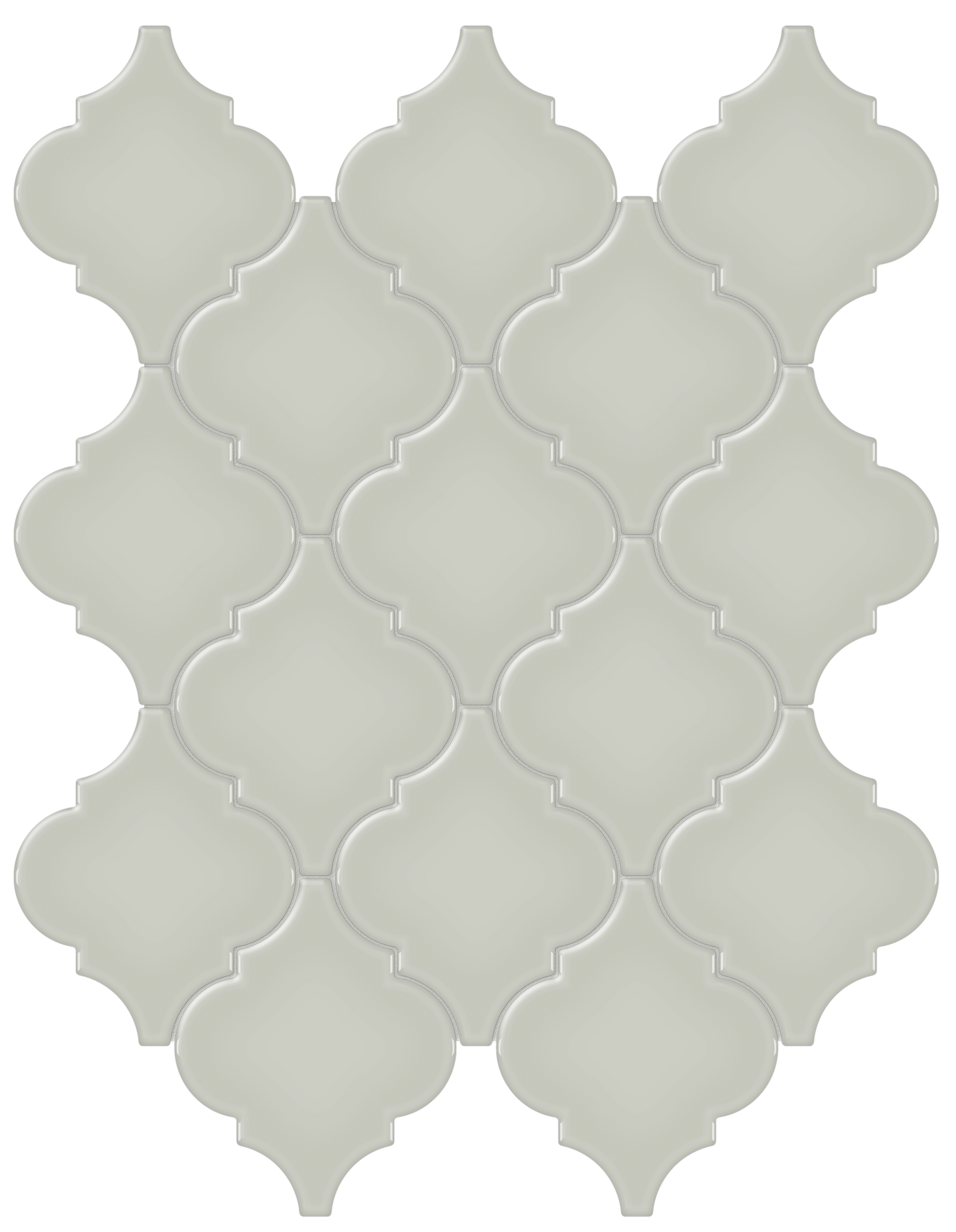 soft sage brick offset 2x6-inch pattern glazed porcelain mosaic from soho anatolia collection distributed by surface group international glossy finish beveled edge mesh shape
