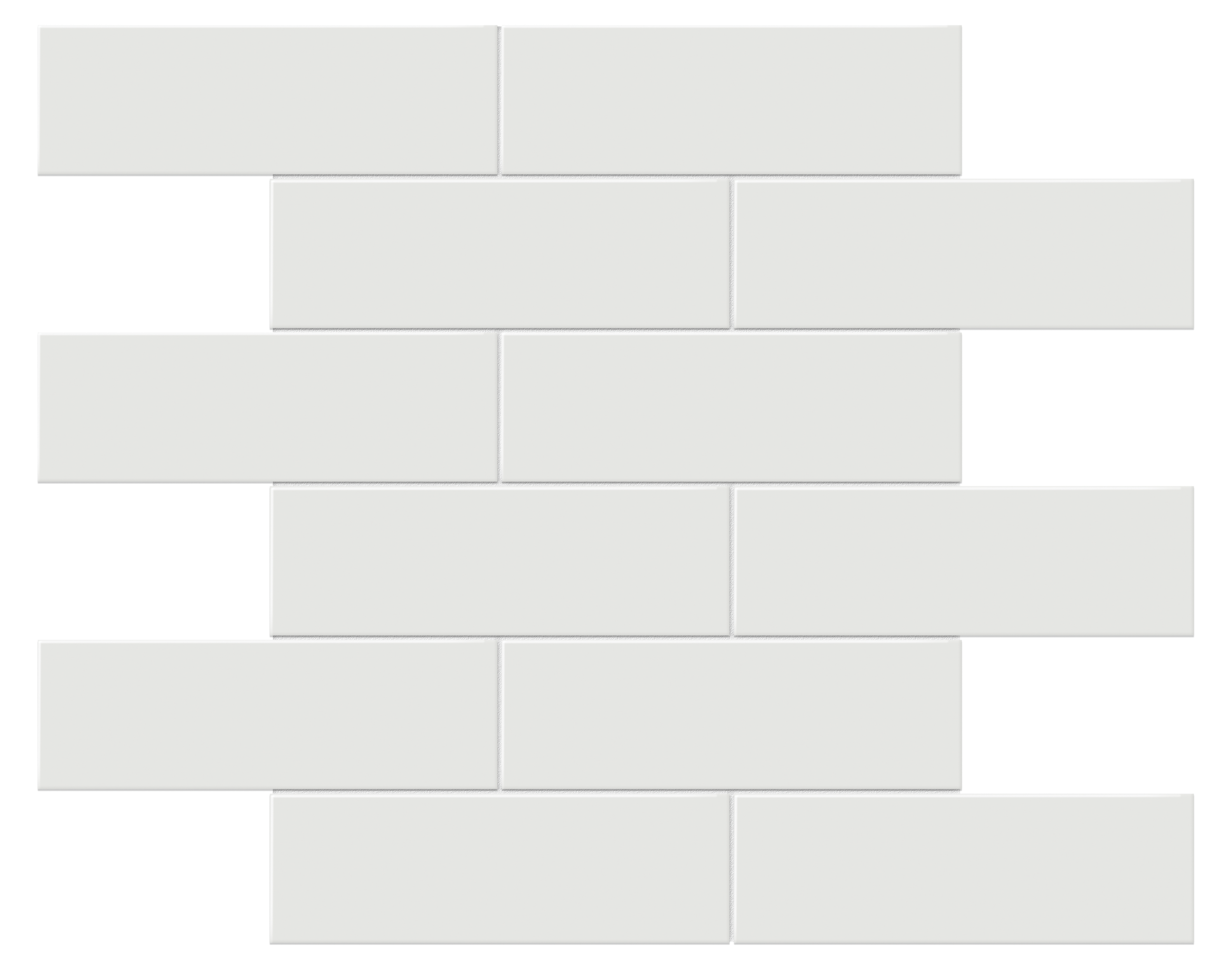 vintage grey brick offset 2x6-inch pattern glazed porcelain mosaic from soho anatolia collection distributed by surface group international glossy finish pressed edge mesh shape
