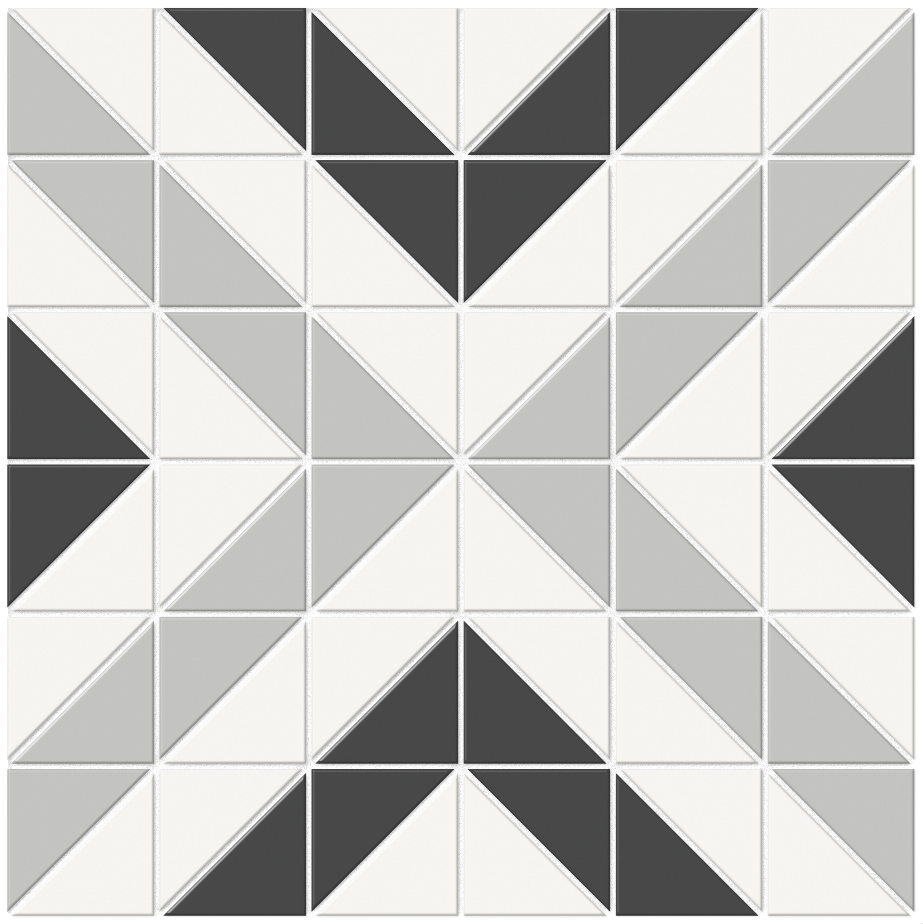 midnight cubic pattern glazed porcelain mosaic print blend from soho anatolia collection distributed by surface group international matte finish pressed edge mesh shape
