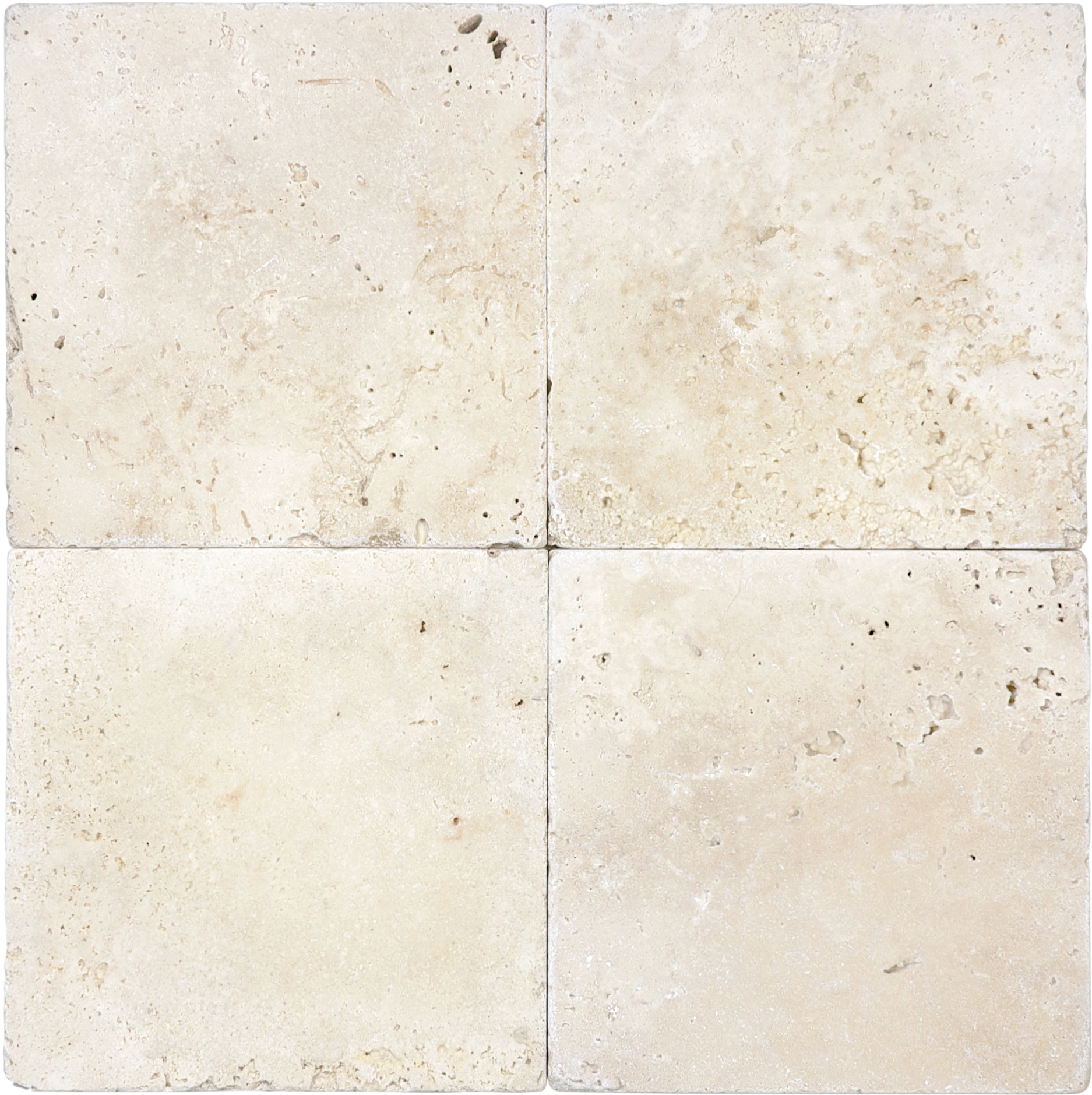 travertine pattern natural stone field tile from ivory anatolia collection distributed by surface group international tumbled finish tumbled edge 6x6 square shape