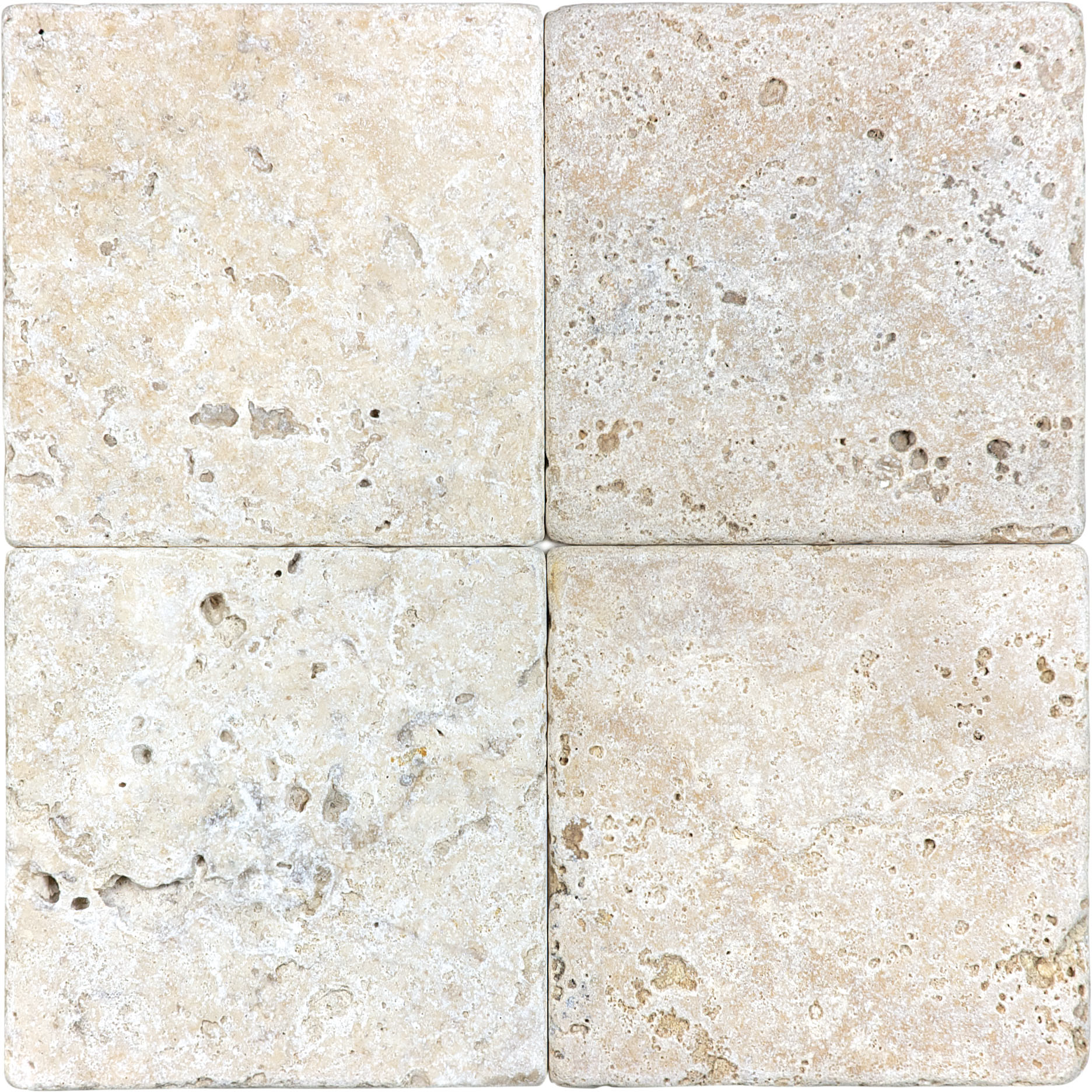 travertine pattern natural stone field tile from picasso anatolia collection distributed by surface group international tumbled finish tumbled edge 6x6 square shape