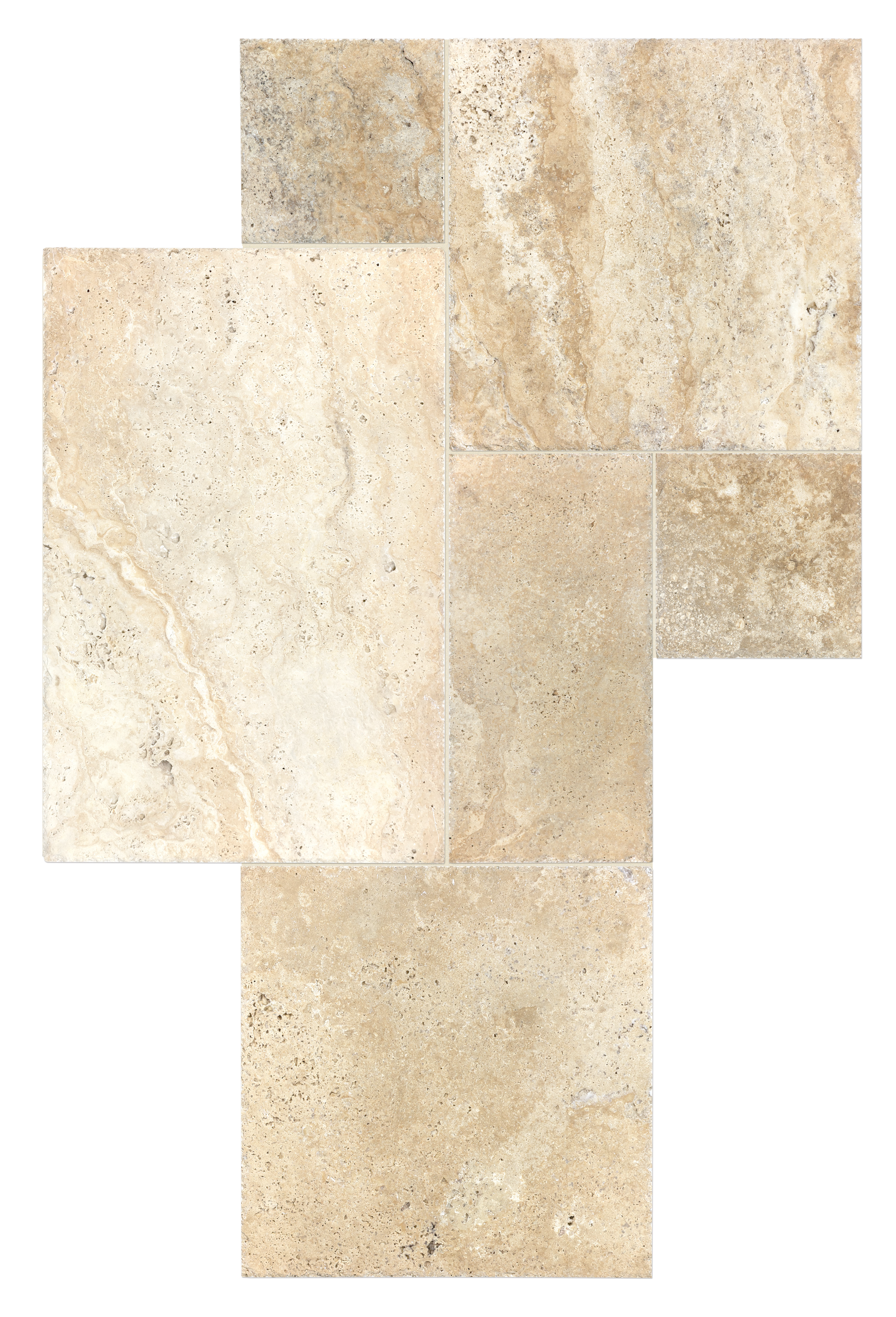 travertine pattern natural stone field tile from picasso anatolia collection distributed by surface group international brushed finish chiseled edge rectangle shape
