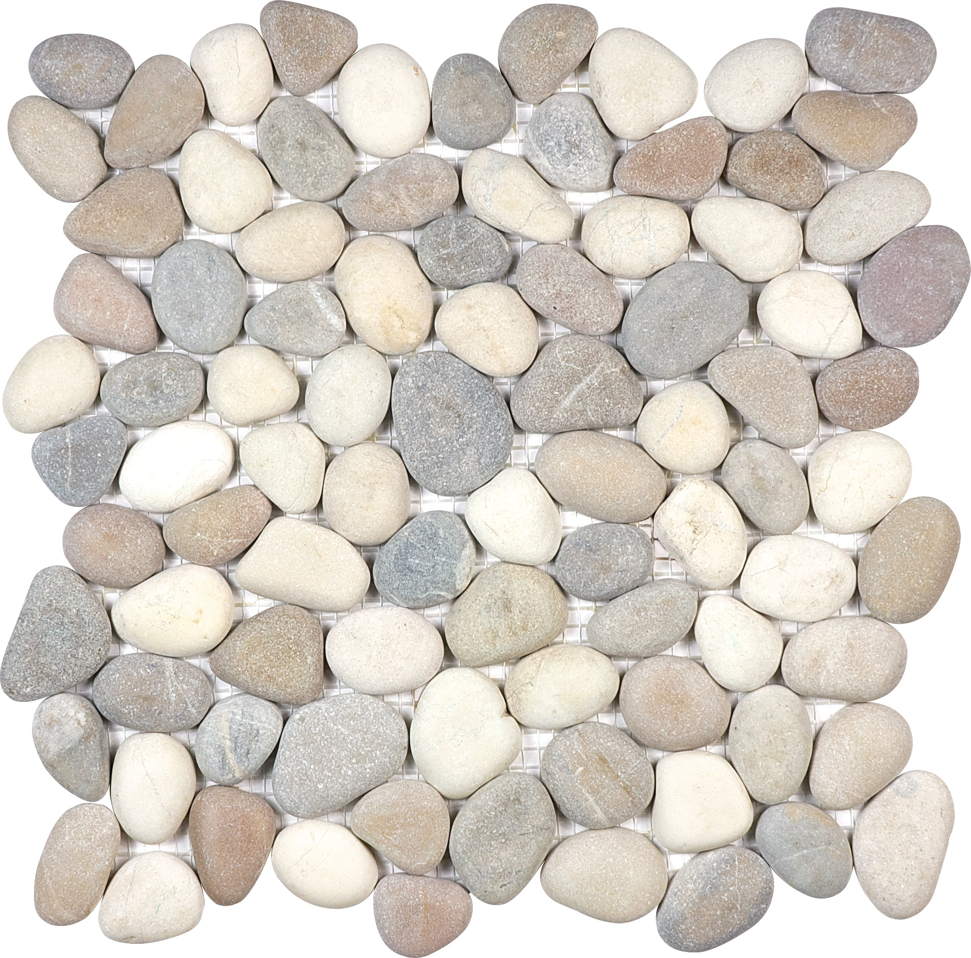 pebble harmony warm natural pebble pattern natural stone mosaic stone blend blend from zen anatolia collection distributed by surface group international matte finish straight edge edge mesh shape