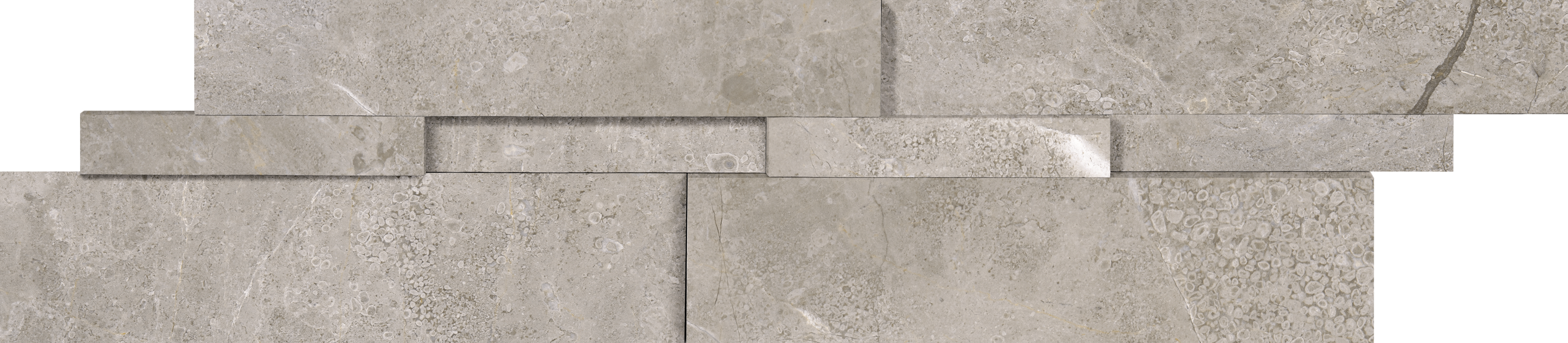 marble ritz gray pattern natural stone wall panel from cubics anatolia collection distributed by surface group international honed finish straight edge edge 6x24 interlocking shape