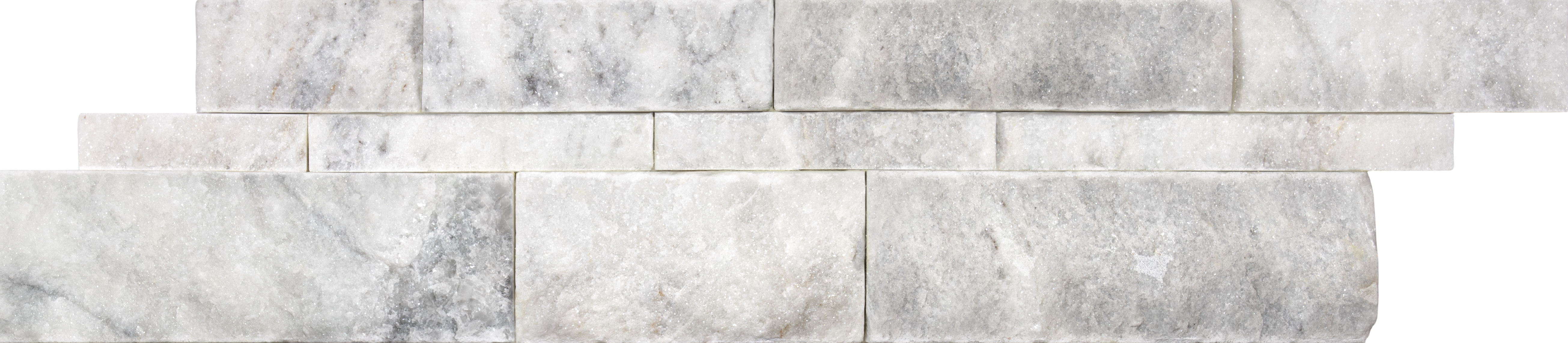marble bianco venatino pattern natural stone wall panel from cubics anatolia collection distributed by surface group international split face finish straight edge edge 6x24 interlocking shape
