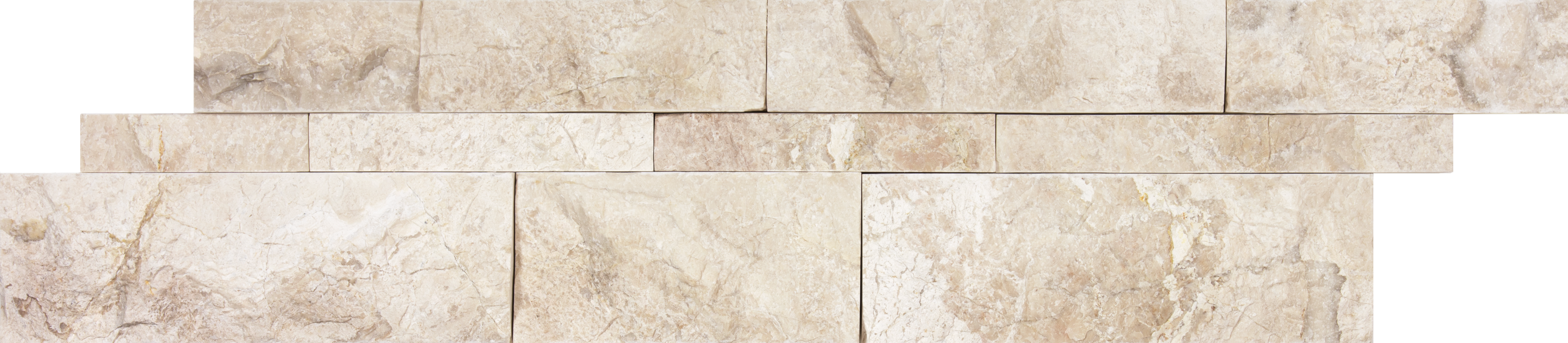 marble impero reale pattern natural stone wall panel from cubics anatolia collection distributed by surface group international split face finish straight edge edge 6x24 interlocking shape