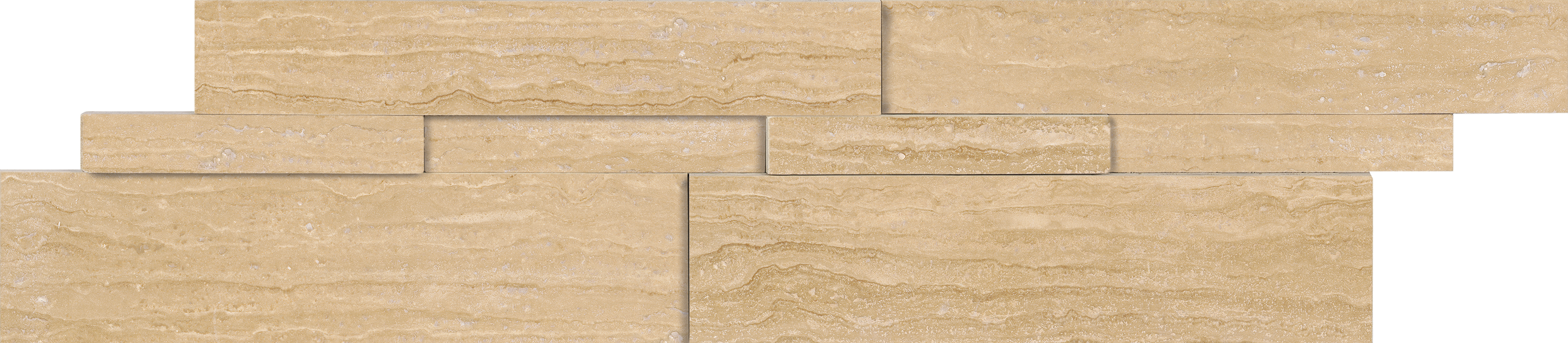 travertine siena avorio pattern natural stone wall panel from cubics anatolia collection distributed by surface group international honed finish straight edge edge 6x24 interlocking shape