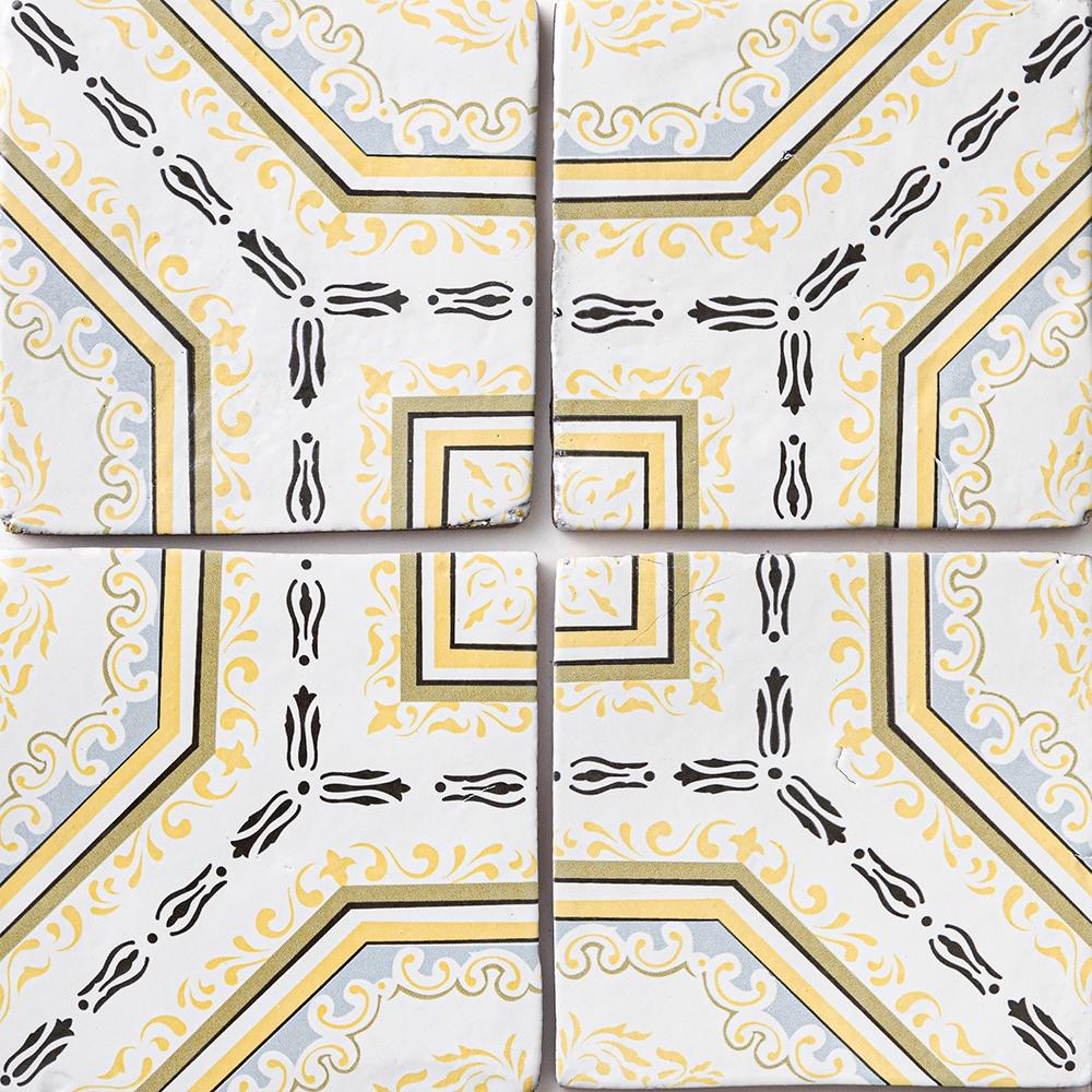 sintra 1 antique glazed terracotta deco tile size six by six sold by surface group manufactured by marble systems used for kitchen backsplashes living room accent walls and bathroom walls