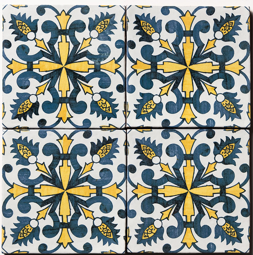 sintra 4 antique glazed terracotta deco tile size six by six sold by surface group manufactured by marble systems used for kitchen backsplashes living room accent walls and bathroom walls