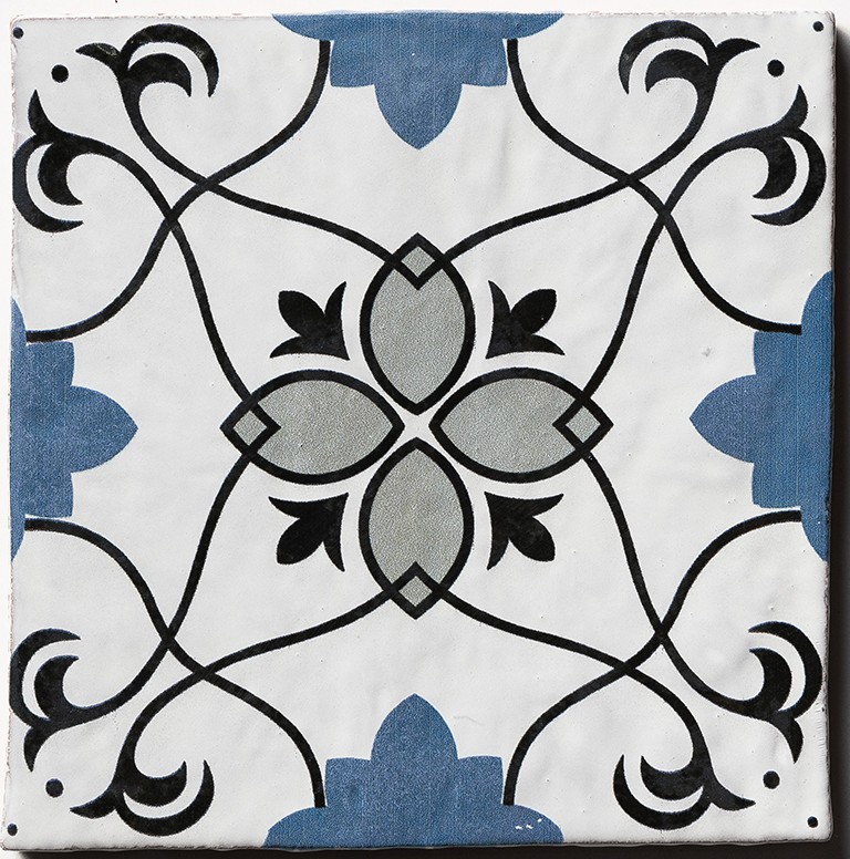 sintra 6 antique glazed terracotta deco tile size six by six sold by surface group manufactured by marble systems used for kitchen backsplashes living room accent walls and bathroom walls