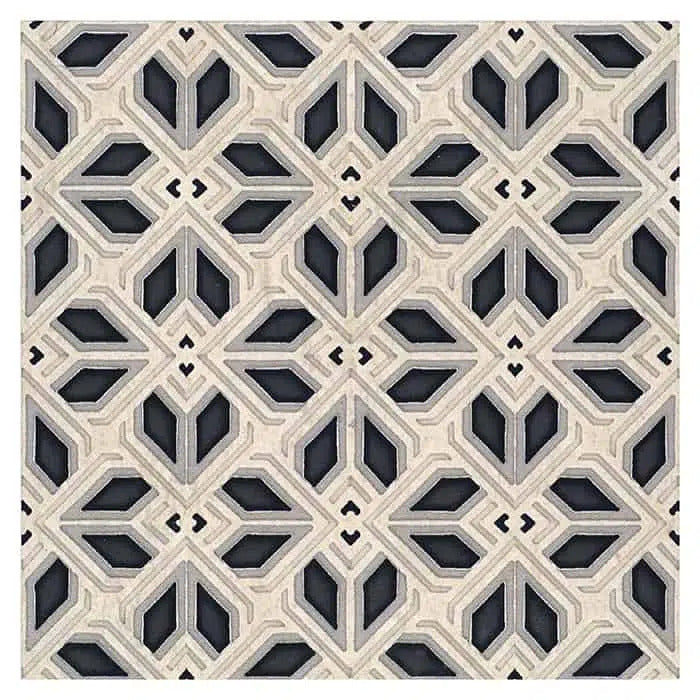 avery charcoal petite perle blanc natural limestone square shape deco tile size 6 by 6 inch for interior kitchen and bathroom vanity backsplash wall and floor wet areas distributed by surface group and produced by artistic tile in united states