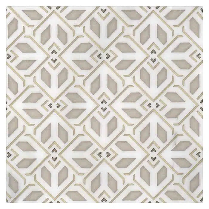 avery latte petite carrara natural marble square shape deco tile size 12 by 12 inch for interior kitchen and bathroom vanity backsplash wall and floor wet areas distributed by surface group and produced by artistic tile in united states