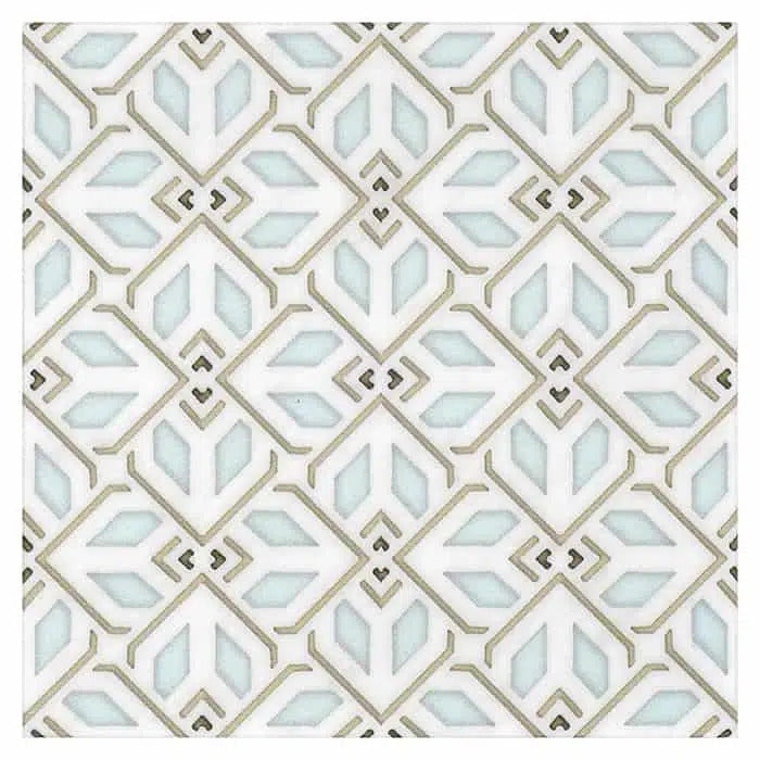 avery sky petite carrara natural marble square shape deco tile size 12 by 12 inch for interior kitchen and bathroom vanity backsplash wall and floor wet areas distributed by surface group and produced by artistic tile in united states