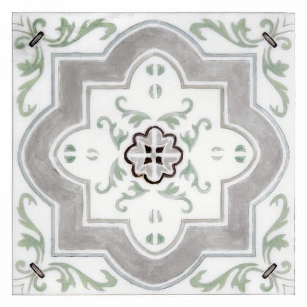 catalina fern crisp carrara natural marble square shape deco tile size 12 by 12 inch for interior kitchen and bathroom vanity backsplash wall and floor wet areas distributed by surface group and produced by artistic tile in united states