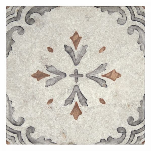 clover green timeless perle blanc natural limestone square shape deco tile size 12 by 12 inch for interior kitchen and bathroom vanity backsplash wall and floor wet areas distributed by surface group and produced by artistic tile in united states