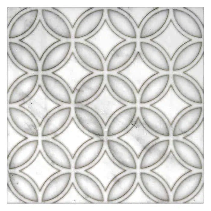 crystal topaz modern perle blanc natural limestone square shape deco tile size 12 by 12 inch for interior kitchen and bathroom vanity backsplash wall and floor wet areas distributed by surface group and produced by artistic tile in united states