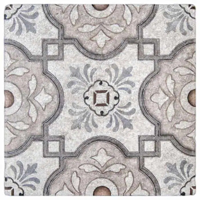davenport peach clay soft color perle blanc natural limestone square shape deco tile size 6 by 6 inch for interior kitchen and bathroom vanity backsplash wall and floor wet areas distributed by surface group and produced by artistic tile in united states