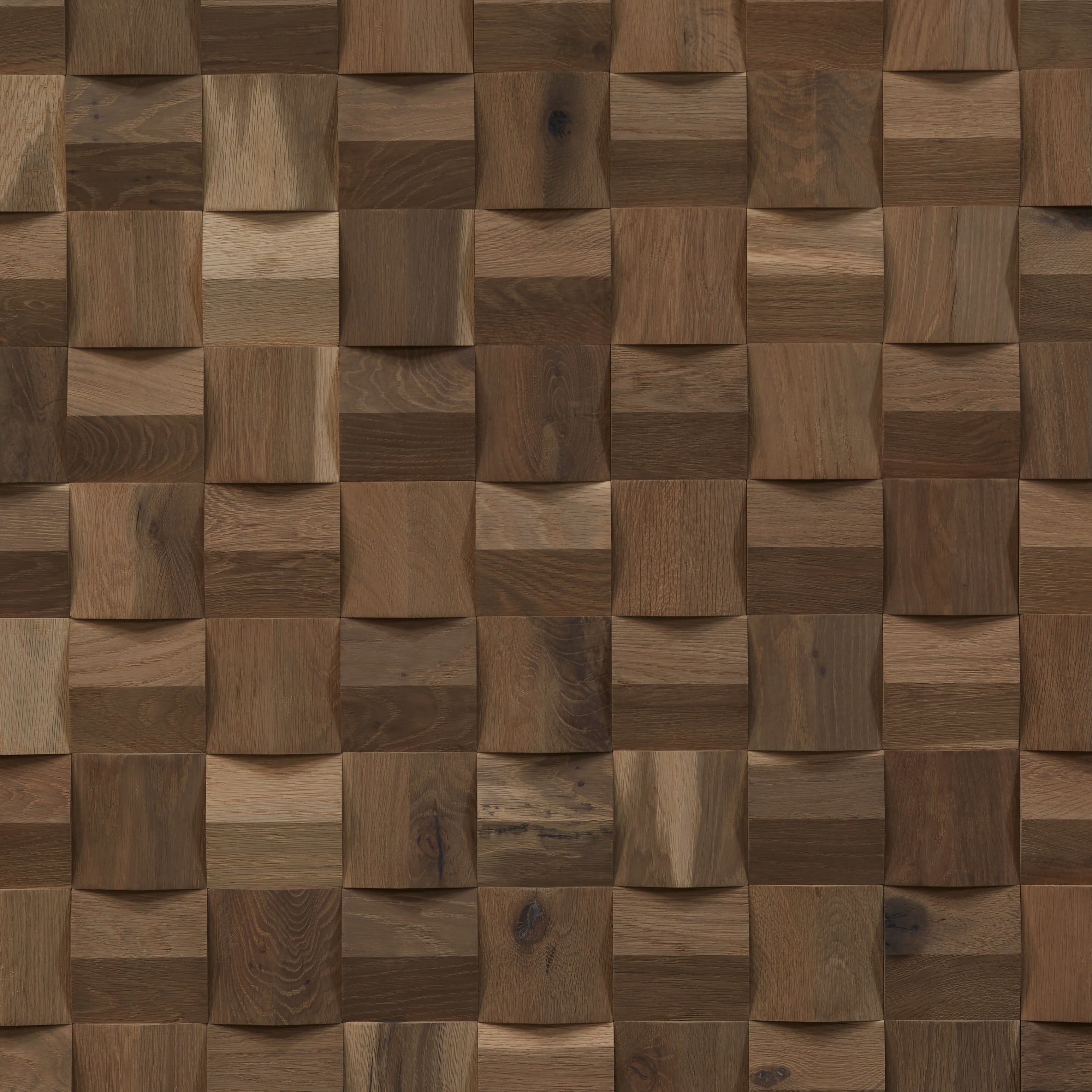 duchateau celestio legno toun smoke oak three dimensional wall natural wood panel light wire brush matte lacquer for interior use distributed by surface group international