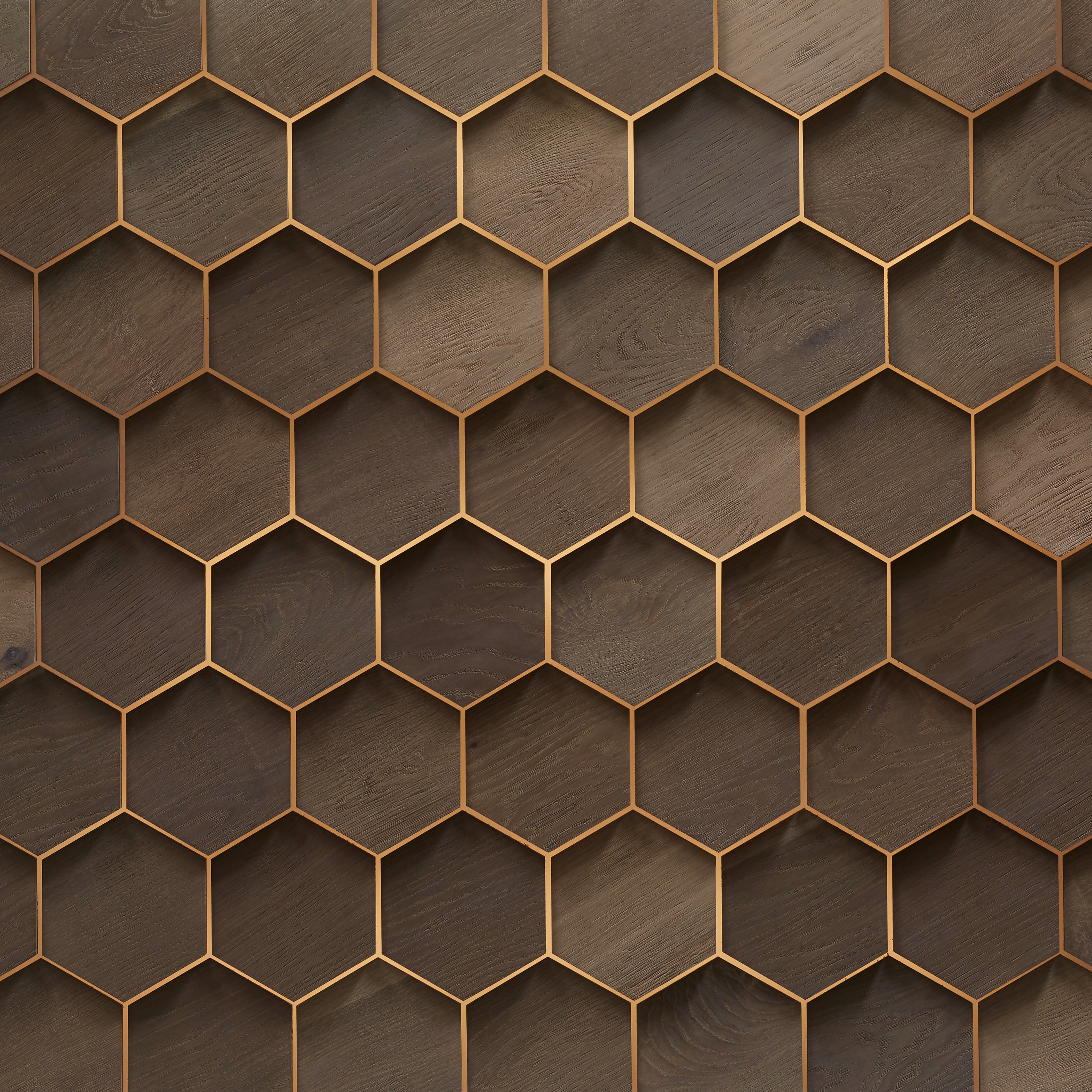 duchateau celestio lighting standoff hexo smoke oak three dimensional wall natural wood panel light wire brush matte lacquer for interior use distributed by surface group international
