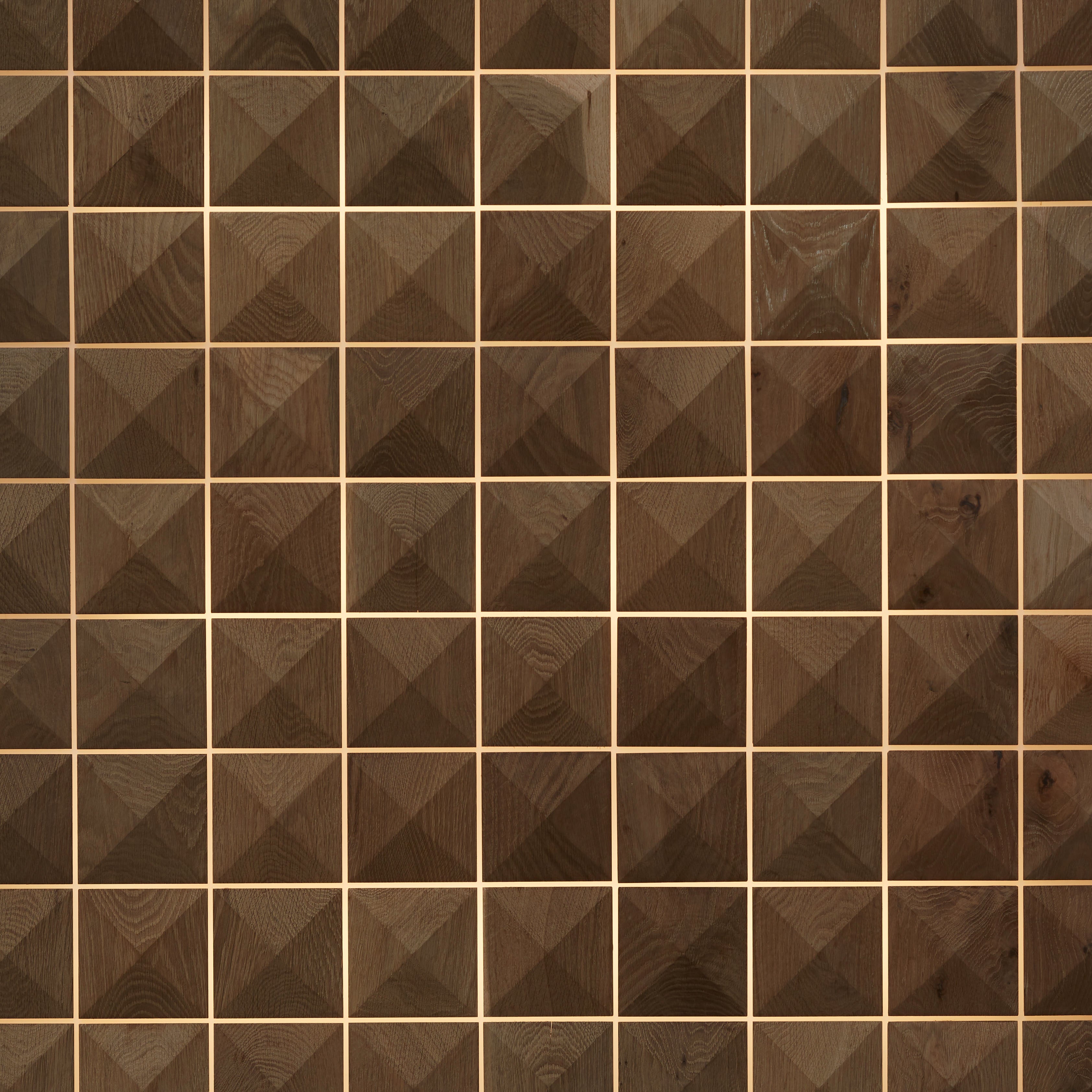 duchateau celestio lighting standoff pinnacle smoke oak three dimensional wall natural wood panel light wire brush matte lacquer for interior use distributed by surface group international