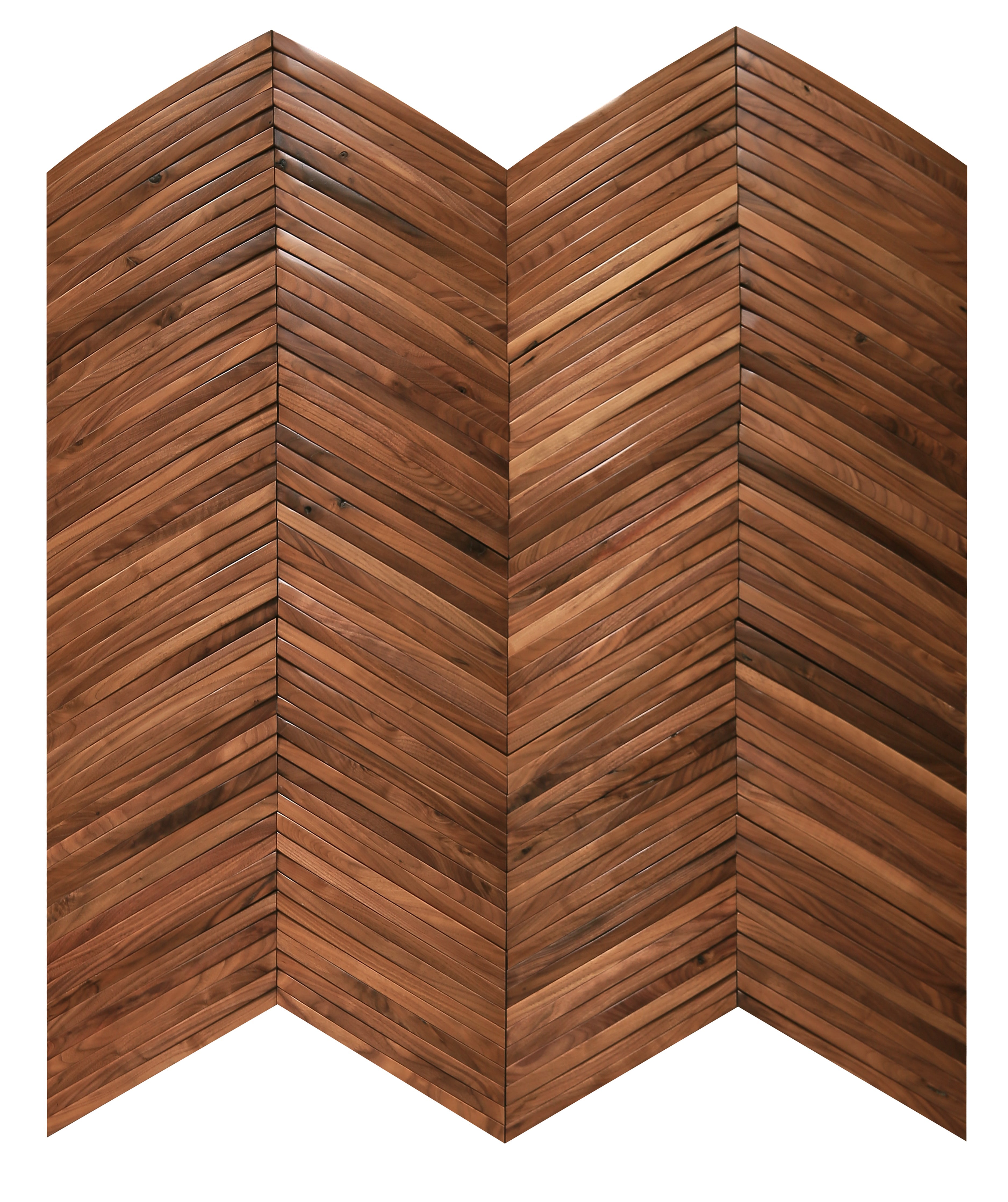 duchateau inceptiv ark chevron american walnut three dimensional wall natural wood panel conversion varnish for interior use distributed by surface group international