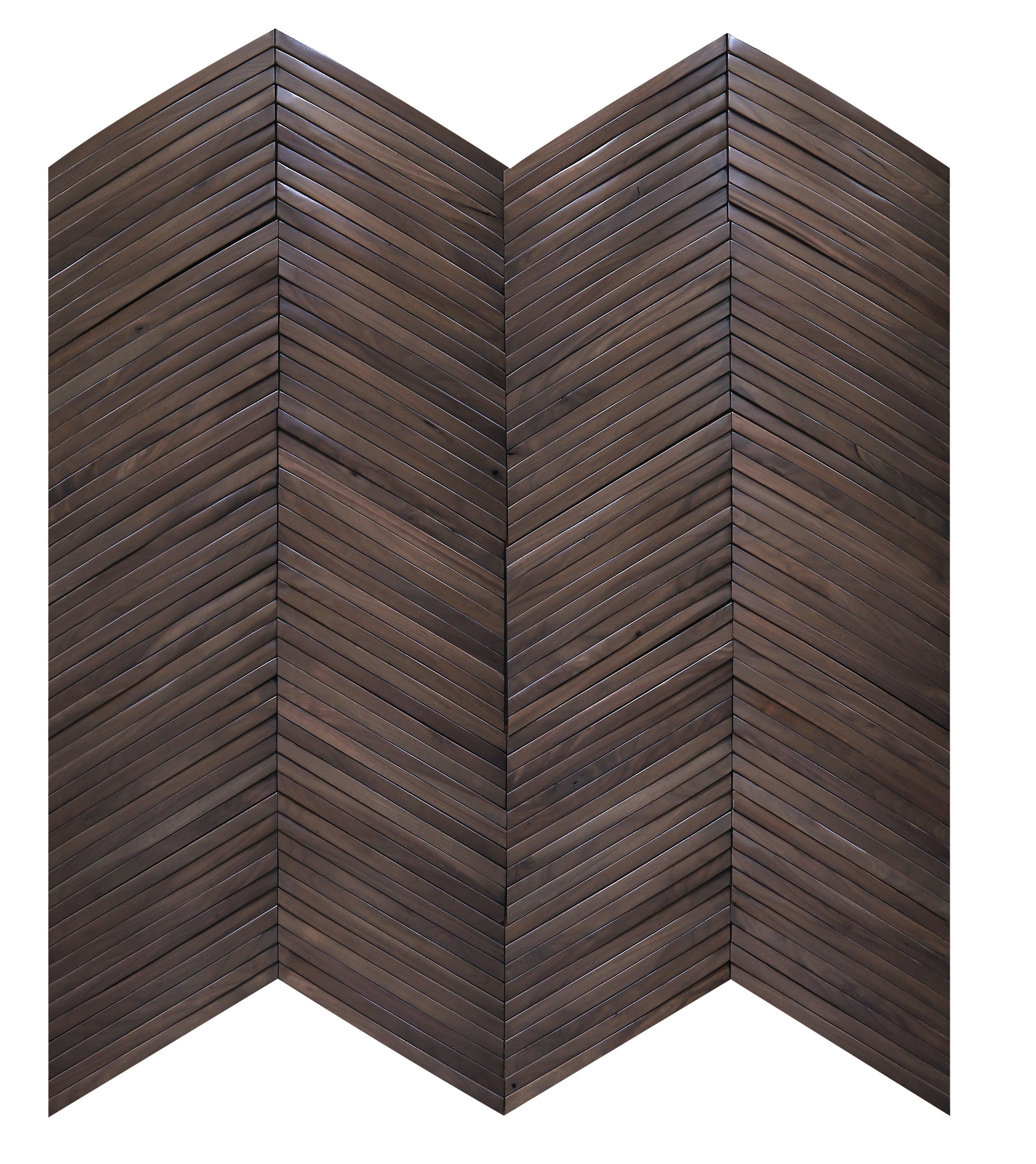duchateau inceptiv ark chevron brown ash walnut three dimensional wall natural wood panel conversion varnish for interior use distributed by surface group international
