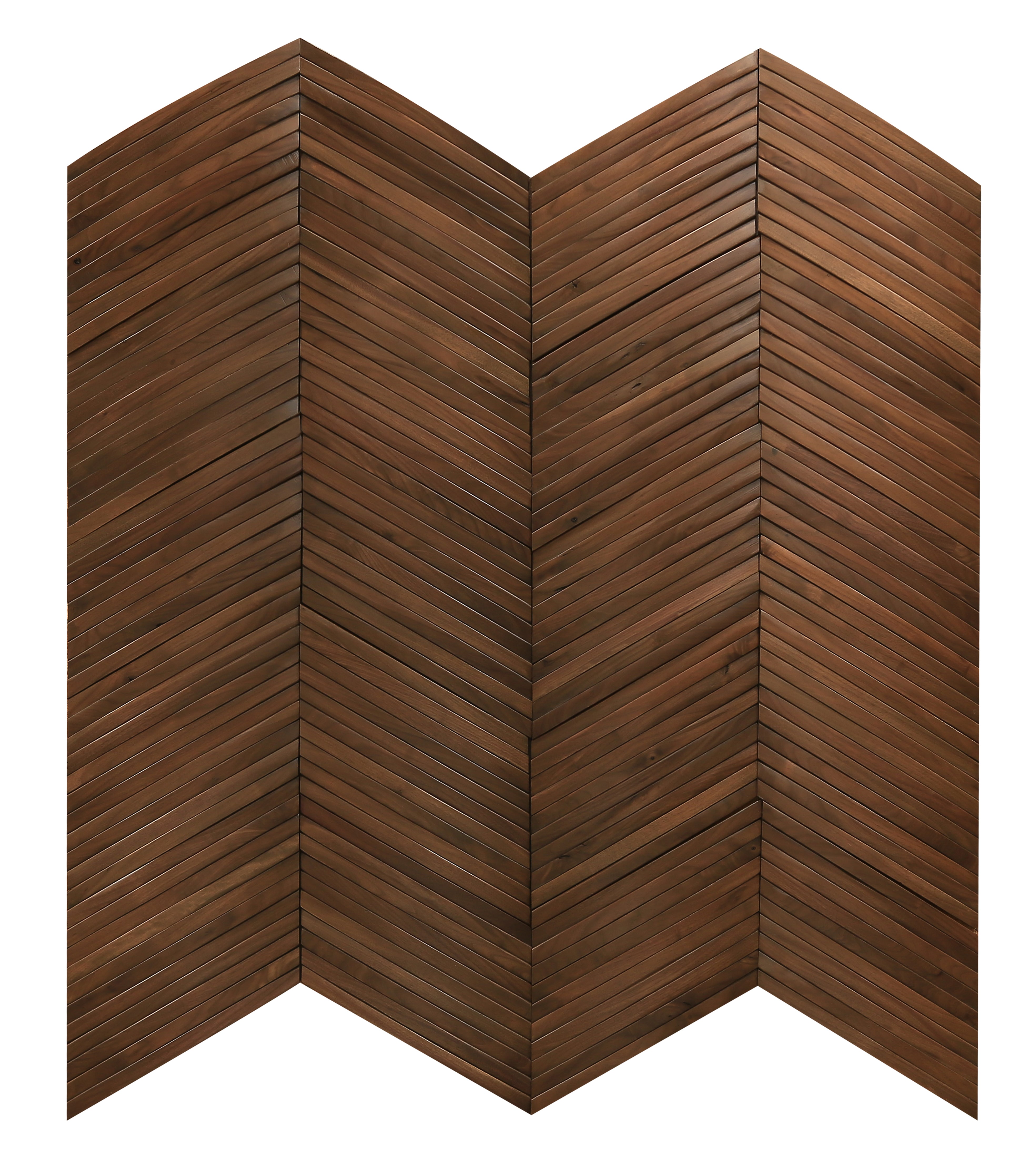 duchateau inceptiv ark chevron stout walnut three dimensional wall natural wood panel conversion varnish for interior use distributed by surface group international