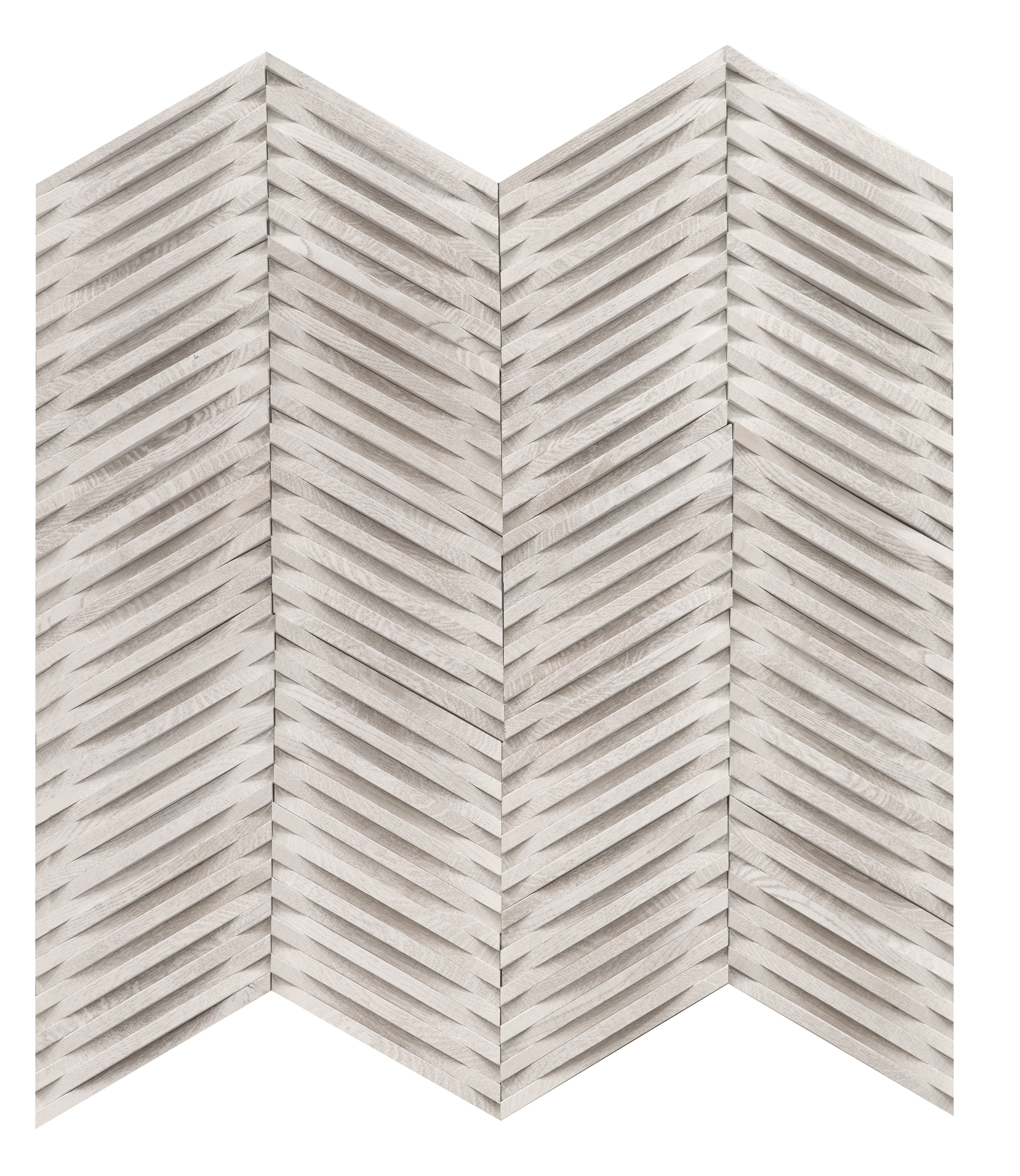 duchateau inceptiv curva chevron iceberg oak three dimensional wall natural wood panel lacquer for interior use distributed by surface group international