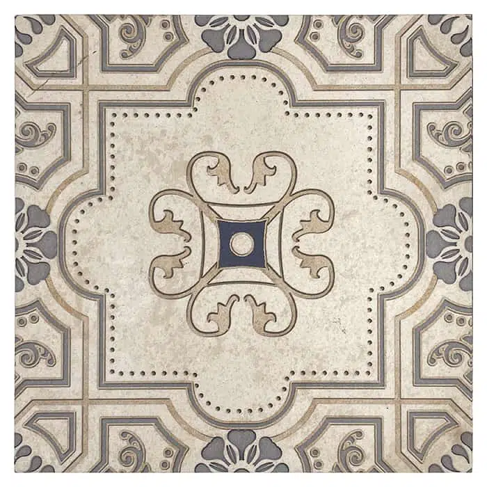 harlan blue nouveau carrara natural marble square shape deco tile size 12 by 12 inch for interior kitchen and bathroom vanity backsplash wall and floor wet areas distributed by surface group and produced by artistic tile in united states