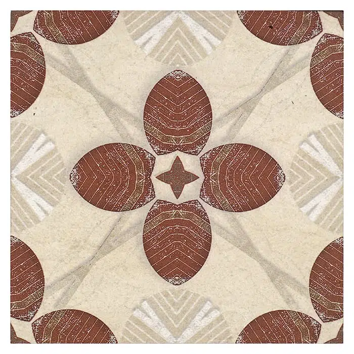 harper cranberry warm perle blanc natural limestone square shape deco tile size 6 by 6 inch for interior kitchen and bathroom vanity backsplash wall and floor wet areas distributed by surface group and produced by artistic tile in united states