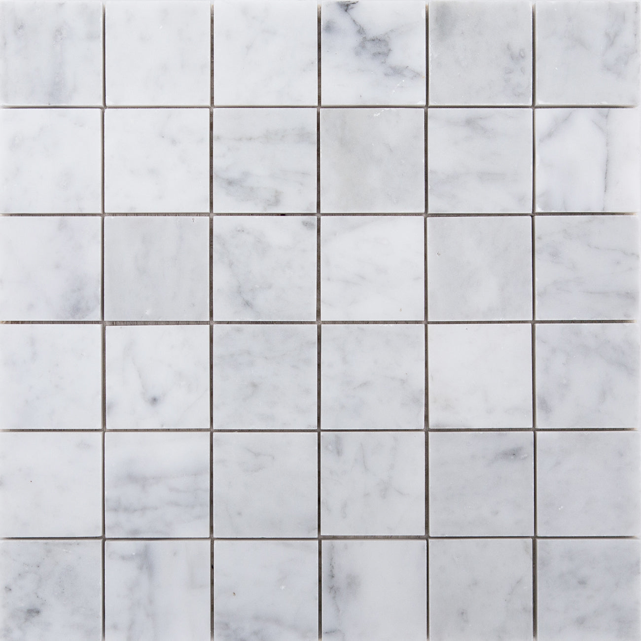 haussmann carrara bianco italian marble mosaic 2x2 honed