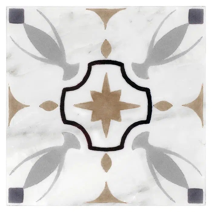 hermosa bronze california coast perle blanc natural limestone square shape deco tile size 12 by 12 inch for interior kitchen and bathroom vanity backsplash wall and floor wet areas distributed by surface group and produced by artistic tile in united states