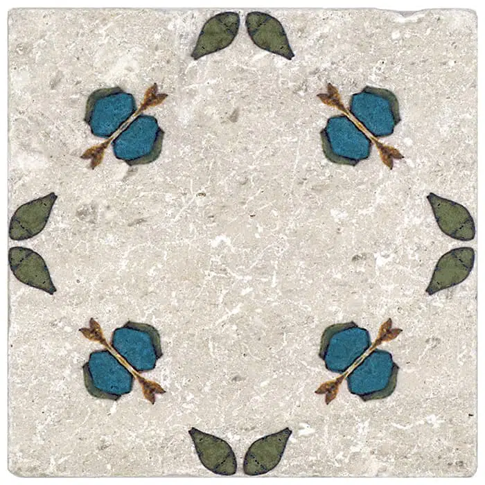 jax blueberry small scale carrara natural marble square shape deco tile size 12 by 12 inch for interior kitchen and bathroom vanity backsplash wall and floor wet areas distributed by surface group and produced by artistic tile in united states