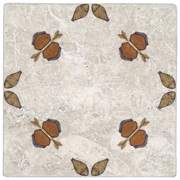 jax caramel ditsy prints carrara natural marble square shape deco tile size 12 by 12 inch for interior kitchen and bathroom vanity backsplash wall and floor wet areas distributed by surface group and produced by artistic tile in united states