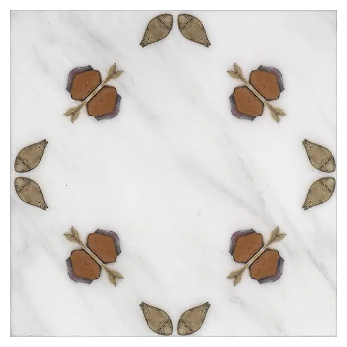 jax caramel cheerful perle blanc natural limestone square shape deco tile size 6 by 6 inch for interior kitchen and bathroom vanity backsplash wall and floor wet areas distributed by surface group and produced by artistic tile in united states
