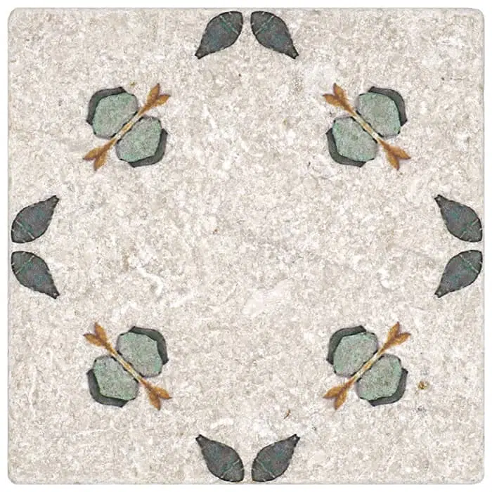 jax juniper small scale carrara natural marble square shape deco tile size 6 by 6 inch for interior kitchen and bathroom vanity backsplash wall and floor wet areas distributed by surface group and produced by artistic tile in united states