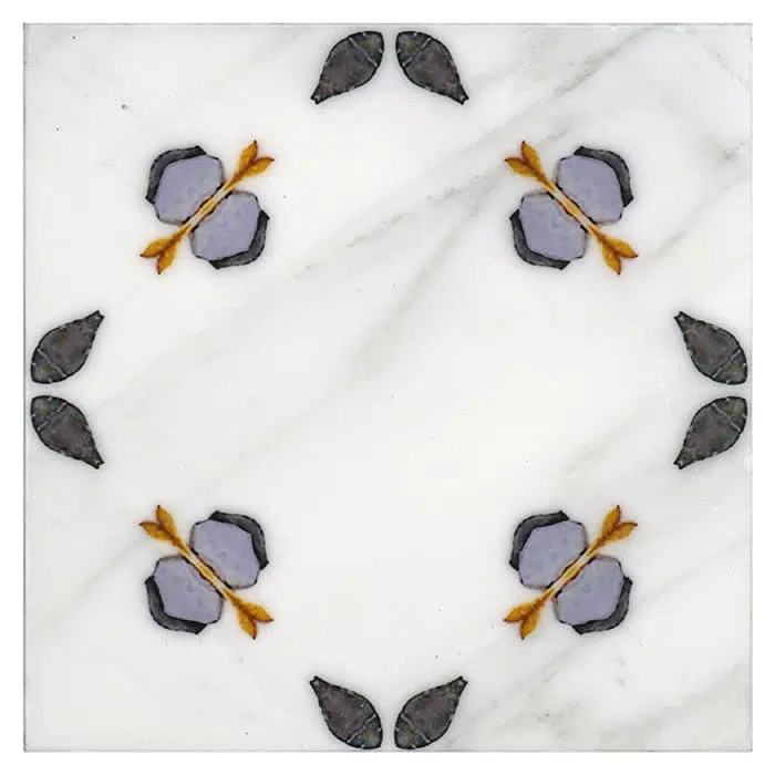 jax plum cheerful perle blanc natural limestone square shape deco tile size 12 by 12 inch for interior kitchen and bathroom vanity backsplash wall and floor wet areas distributed by surface group and produced by artistic tile in united states