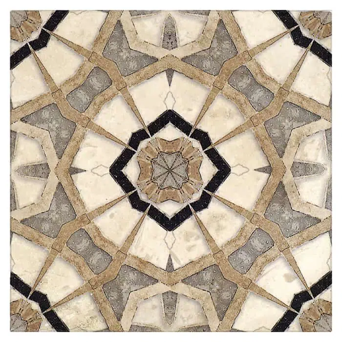 leo bronze striking carrara natural marble square shape deco tile size 6 by 6 inch for interior kitchen and bathroom vanity backsplash wall and floor wet areas distributed by surface group and produced by artistic tile in united states