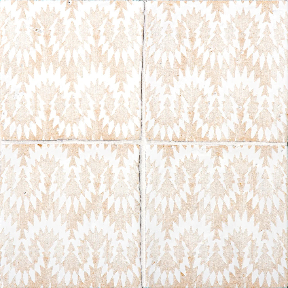 antiqued mallorca vintage linen flama terracotta deco tile 6x6 sold by surface group online