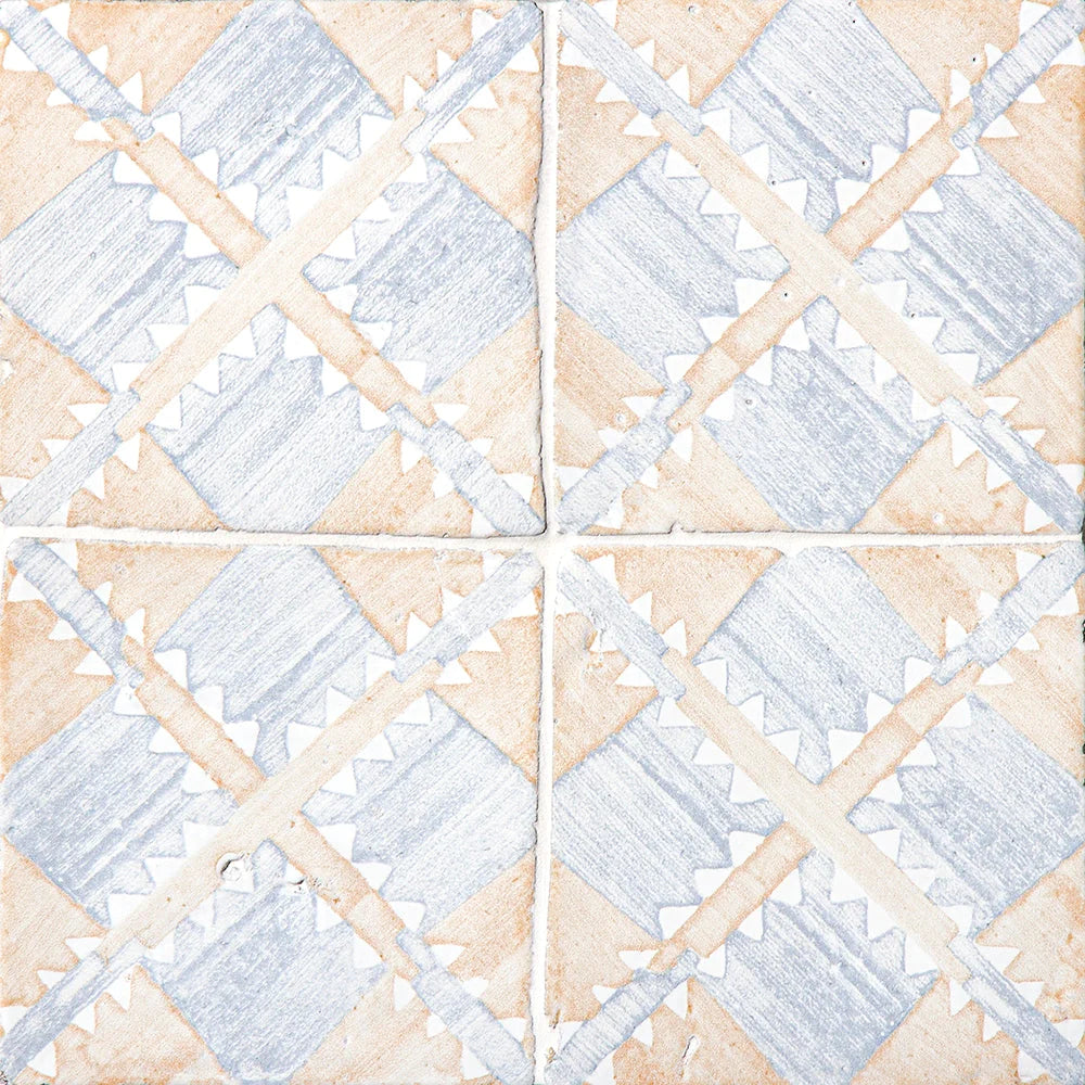 antiqued mallorca vintage linen manta terracotta deco tile 6x6 sold by surface group online