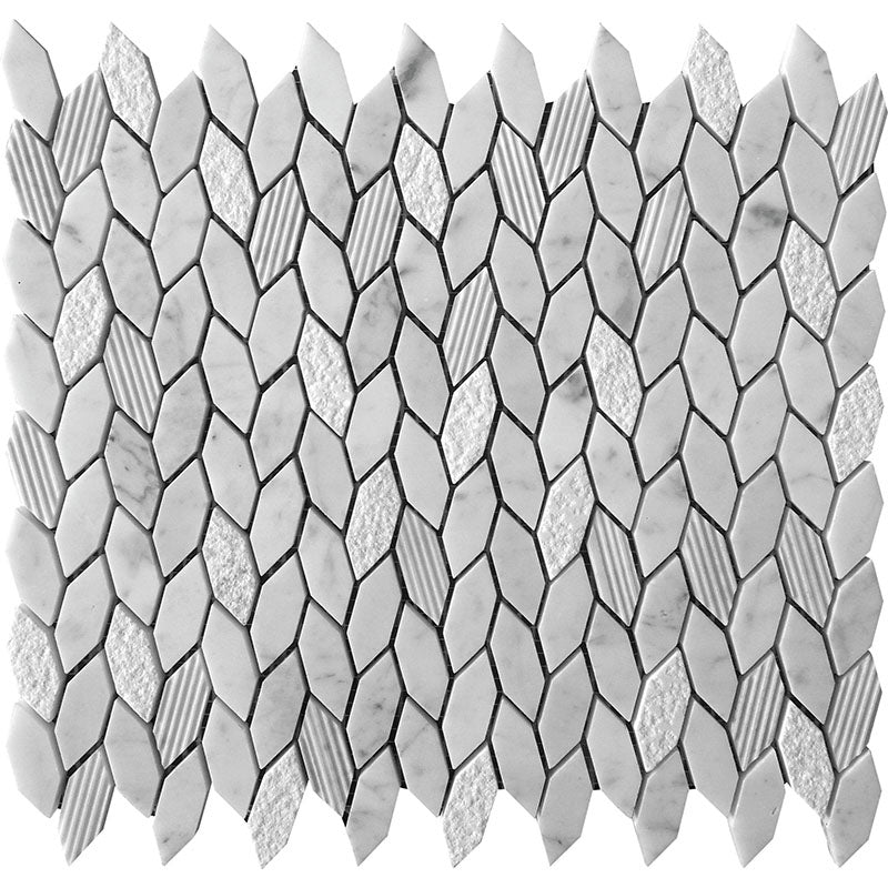 mir natural line bali leaf carrara wall and floor mosaic distributed by surface group natural materials