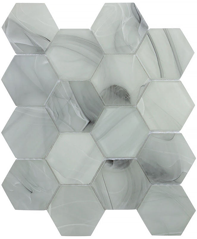 mir natural line cloud 9 gray hex wall and floor mosaic distributed by surface group natural materials