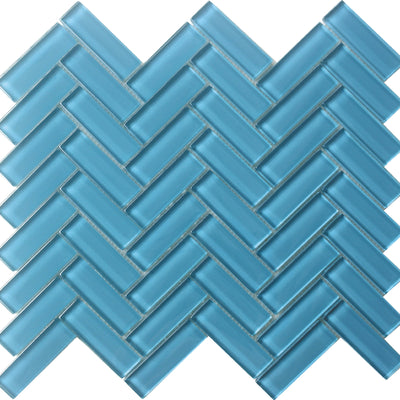 mir natural line color palette turquoise 1x3 herringbone gloss wall and floor mosaic distributed by surface group natural materials