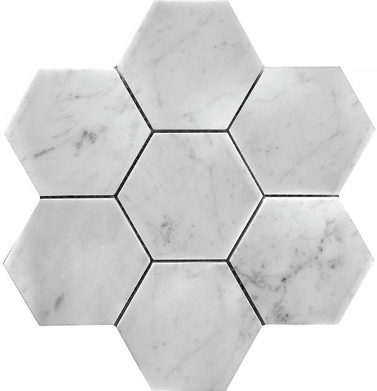 mir natural line marbella carrara 4x4 hex honed wall and floor mosaic distributed by surface group natural materials